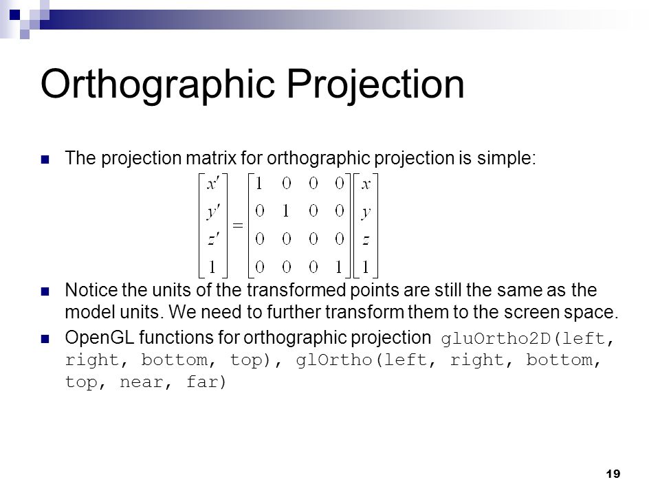 Projection matrix